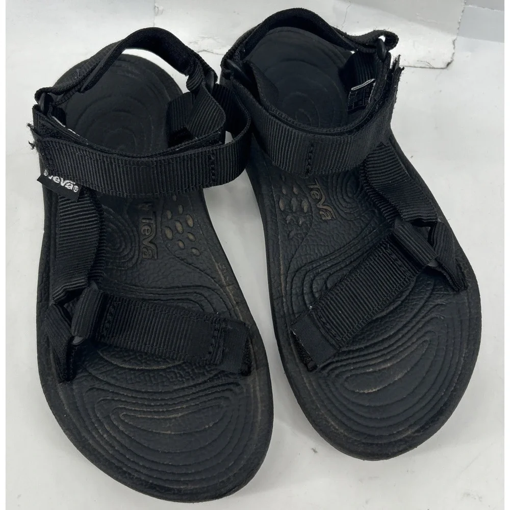 Teva Hurricane Sport Sandals Black Hook And Loop Women's Size 6